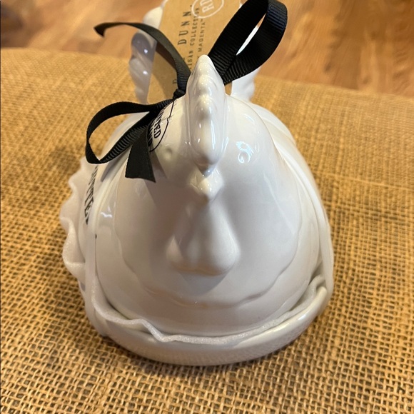 Rae Dunn White Ceramic Rooster Butter Dish - Picture 2 of 4